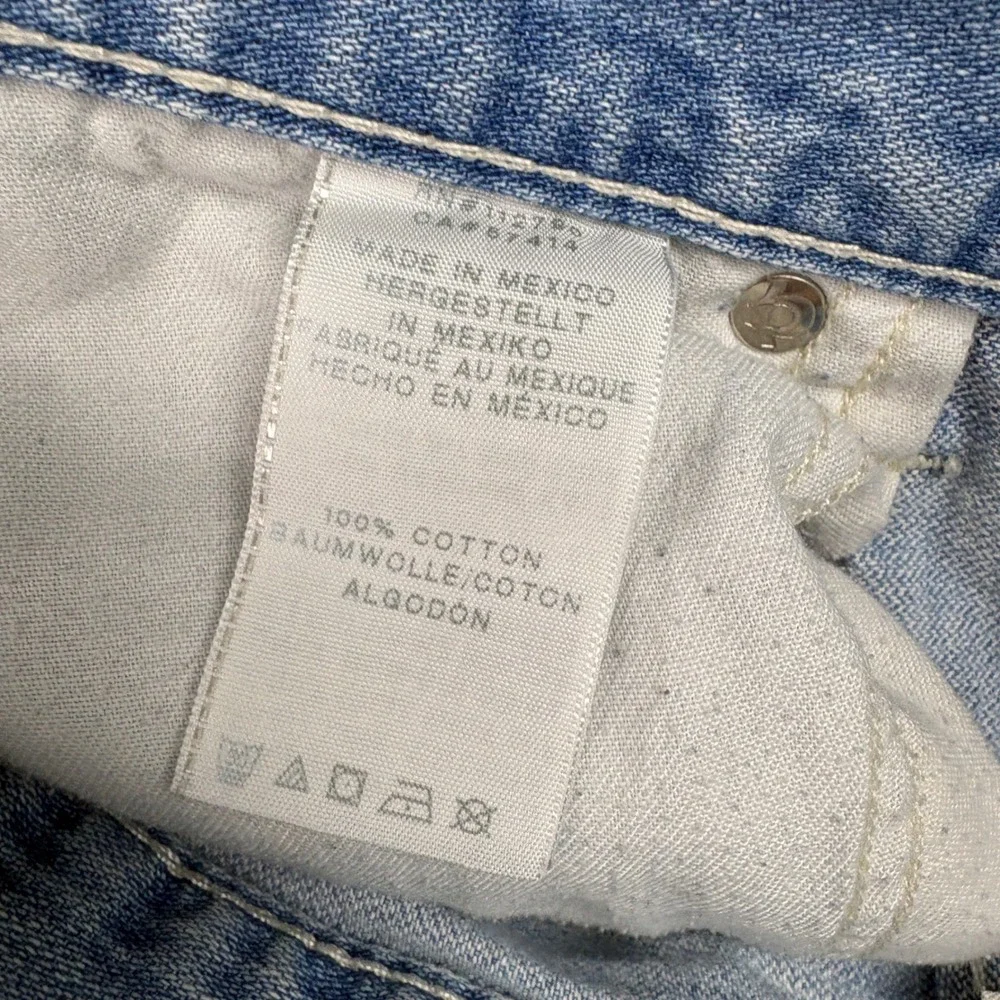 True Religion Skinny Jeans Mens 29x33 Blue Light Wash Faded Whiskered Y2K Cotton